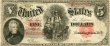 1907 $5.00 Legal Tender Woodchopper Note - Large Type - Fine to Very Fine