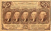 1st Issue 1862 25 Cents Fractional Currency - Civil War Era - Fine or Better