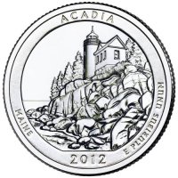 2012 Acadia Quarter Coin - S Mint - BU