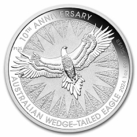 2024 1 oz Australian Silver 10th Anniversary Wedge Tailed Eagle - Gem BU