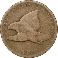 1858 Flying Eagle Cent Coin - Small Letters - Good