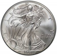2001 1 oz American Silver Eagle Coin - Gem BU