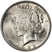 1922 Peace Silver Dollar Coin - Brilliant Uncirculated (BU)