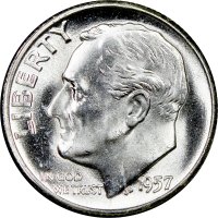 1957 Roosevelt Silver Dime Coin - Choice BU