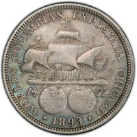 1893 Columbian Exposition Commemorative Silver Half Dollar Coin - AU
