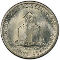 1925 Lexington-Concord Commemorative Silver Half Dollar Coin - BU