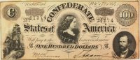 1864 $100.00 CSA Confederate Note - Fine or Better