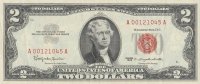 1963 $2.00 U.S. Note - Red Seal - About Uncirculated