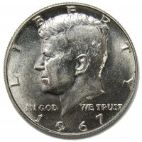 1965-1969 40% Silver Kennedy Half Dollar Coins - $1.00 (2 Coins) Face Value - Avg. Circ