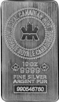 Royal Canadian Mint (RCM) 10 oz .9999 fine Silver Bar - New Style!