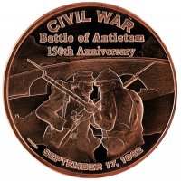 1 oz Copper Round - Civil War Series - Battle of Antietam Design