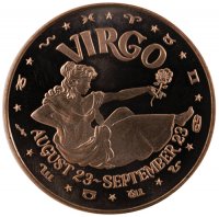 1 oz Virgo Copper Round from the Zodiac Series
