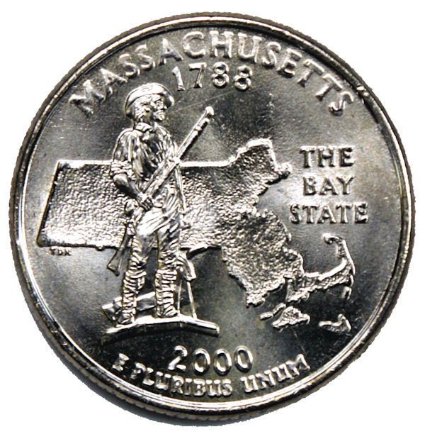Massachusetts  Statehood Quarter Dollar Coin 2000 P 