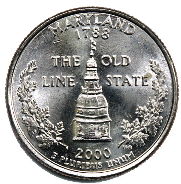 Bank Roll Roll of 2000 P Maryland Quarters 