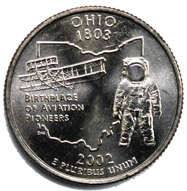 2002 P Ohio State Quarter • BU • #1012-50% off 10 Clad Coins 