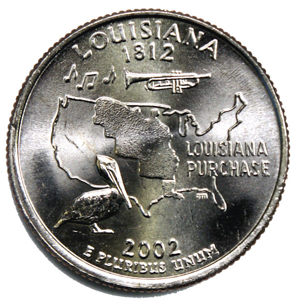 Louisiana State Quarter, Adult Unisex, Size: 2, Light Grey/Dark Grey