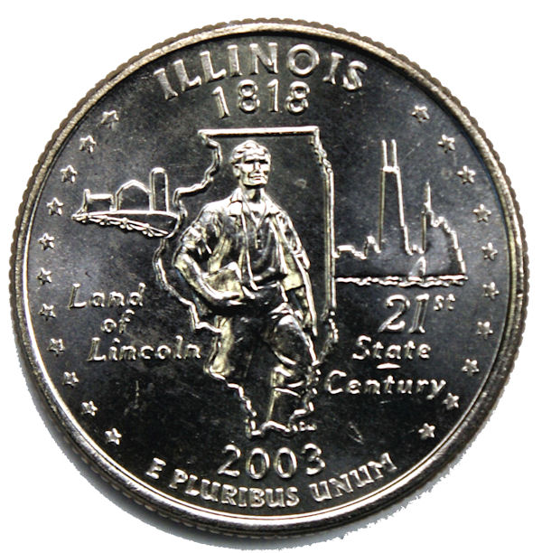 2003 D Illinois Statehood Quarter Uncirculated from an OBW Roll Ships Free 