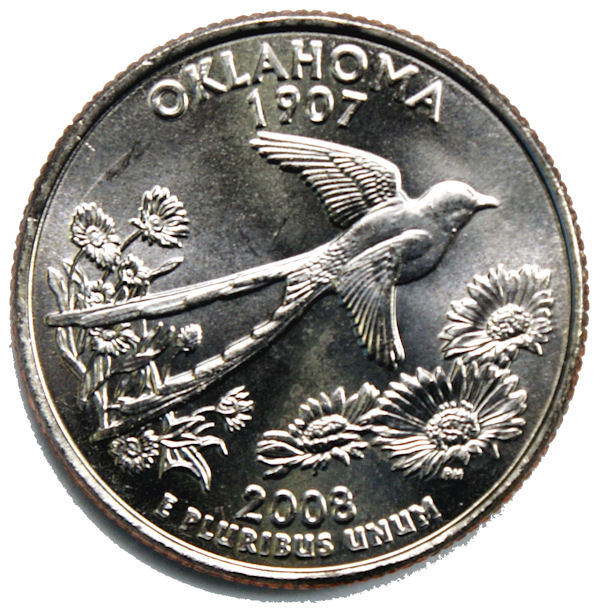 2008 P Oklahoma State Quarter BU Brilliant Uncirculated Coin 