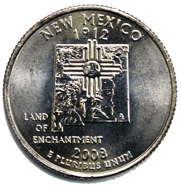 Details about   Hand Cut New Mexico State Quarter with a Bale Made into a Necklace 