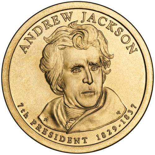 MintProducts > U.S. Modern Dollars (1971-Date) > 2008 Andrew Jackson  Presidential Dollar, U.S. Presidential Dollar Series