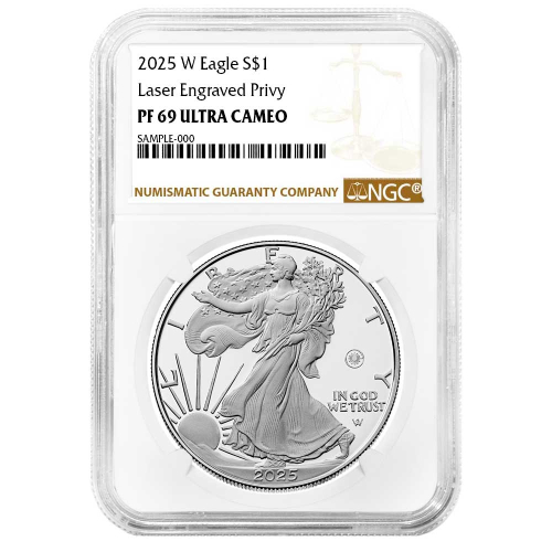 2025 $1 Silver Eagle Proof NGC PF70 First Strike W/ Laser Engraved Privy - Early Release