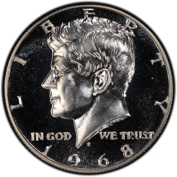 1968-S PROOF KENNEDY HALF DOLLAR FROM MINT PROOF SET 40% SILVER UNCIRCULATED 