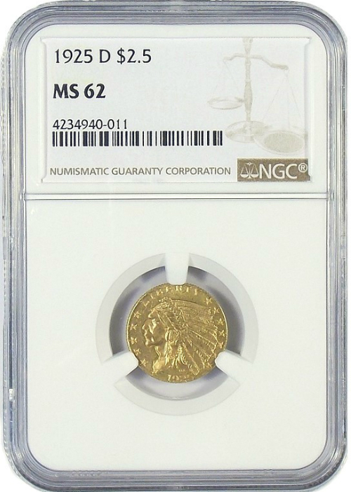 Random Year $2.50 Indian Head Quarter Eagle Gold XF 1908-1929