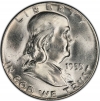 1955 Franklin Silver Half Dollar Coin - "Bugs Bunny" Variety - Choice BU