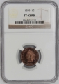 1890 Proof Indian Head Cent Coin - NGC PF-65 RB - NGC Price Guide $745