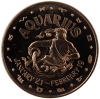 1 oz Aquarius Copper Round from the Zodiac Series