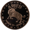1 oz Aries Copper Round from the Zodiac Series