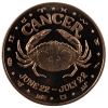 1 oz Cancer Copper Round from the Zodiac Series