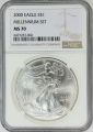 2000 1 oz American Silver Eagle Coin - Millennium Set - NGC MS-70 - Pop of 42