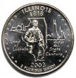 2003 Illinois State Quarter Coin - P or D Mint - BU