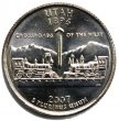 2007 Utah State Quarter Coin - P or D Mint - BU