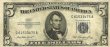 1953 $5.00 U.S. Silver Certificate Note - Blue Seal - Fine / Very Fine