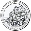 2012 Acadia Quarter Coin - P or D Mint - BU