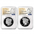 2024-S Proof Morgan and Peace Silver Dollar 2 Pc Set - NGC PF-70 Early Releases - Morgan and Peace Dollar Label