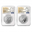 2024-S Reverse Proof Morgan and Peace Silver Dollar 2 Pc Set - NGC PF-70 - Morgan and Peace Dollar Label