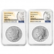 2025 Morgan and Peace Silver Dollar 2 Pc Set - NGC MS-70 - Morgan and Peace Dollar Label