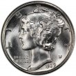 1939-S Mercury Silver Dime Coin - Choice BU