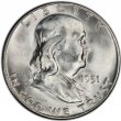 1951-S Franklin Silver Half Dollar Coin - Choice BU