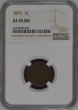 1875 Indian Head Cent Coin - NGC XF-45 Brown