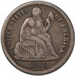 1800's Seated Liberty Silver Dime Coin - Random Dates - Fine