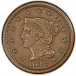 1800's U.S. Large Cent Coin - Extremely Fine / About Uncirculated