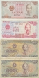 Lot of 4 Vintage 1980's Vietnamese Dong Bank Notes - 200, 500, 1000 Denominations