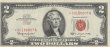 1963 $2.00 U.S. Star Note - Red Seal - Extremely Fine / About Uncirculated Details