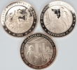 Set of 3 Collectible Franklin Mint Bronze Medals from the History of the U.S. Series - Barbed Wire, Bill of Rights, Constitution