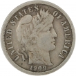 1909 Barber Silver Dime Coin - Fine to Very Fine