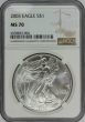 2003 1 oz American Silver Eagle Coin - NGC MS-70